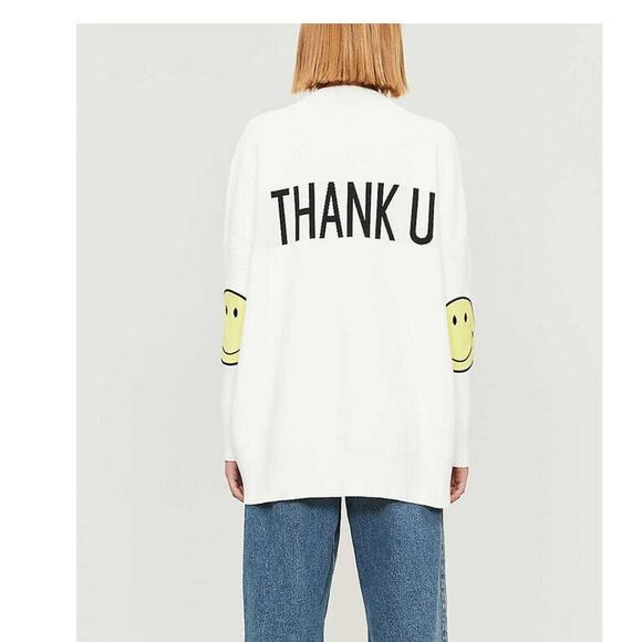 SANDRO Andreine Embroidered Oversized Stretch Cardigan White Size 2 (US 6) 1379 - Picture 2 of 2